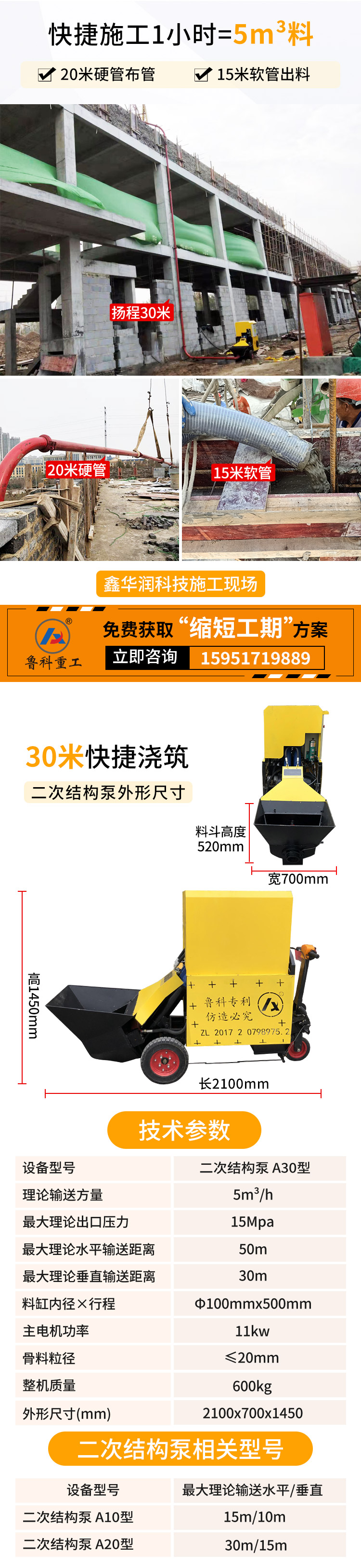 二次小型混泥土輸送泵機(jī)